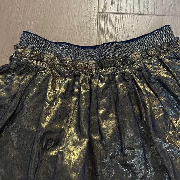 Mini Boden Gold Metallic Pleated Short Skirt for Girls Size 5-6 Preppy ~ Girly! - Picture 2 of 2